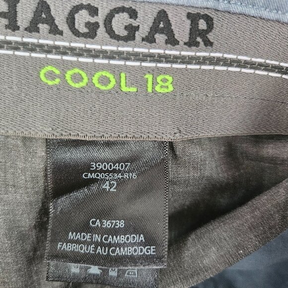 Haggar Premium Cool 18 Men's Shorts Sz 42 Blue Straight Fit Superflex Waistband - Picture 9 of 10